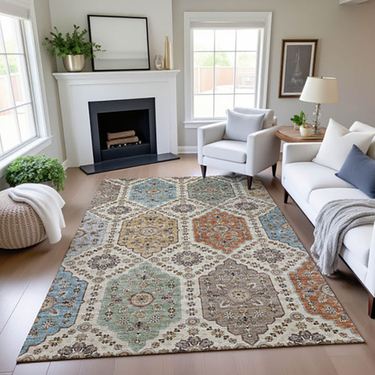 Medallion Muse Rectangle Rug LinenImage