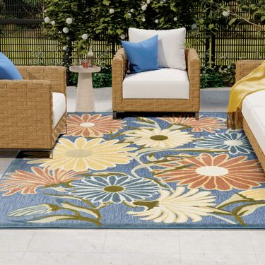 Renae Rectangle Rug Blue 53 x 75Image