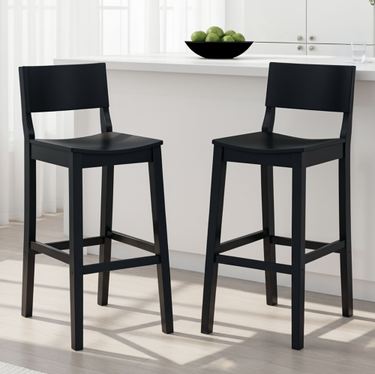 Johannes Bar Stools Matte Black Set of TwoImage