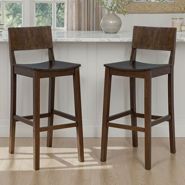 Johannes Bar Stools Rich Walnut Set of TwoImage