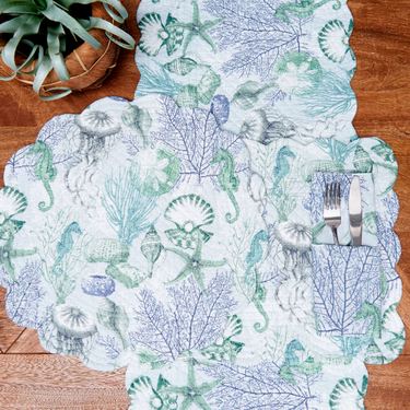 Shoreline Waters Table Runner Multi Cool 14 x 51Image