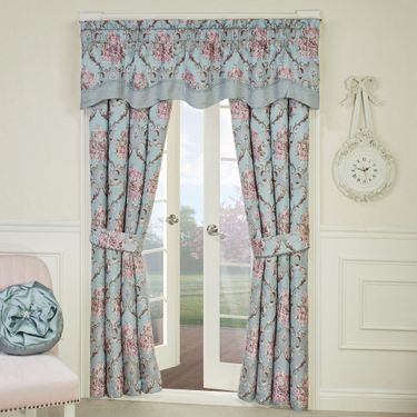 Chateau Scalloped Valance Aqua 72 x 18Image