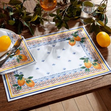 Tuscan Lemon Placemats White Set of FourImage