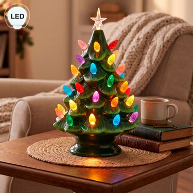 Retro LED Christmas Tree Table Accent GreenImage