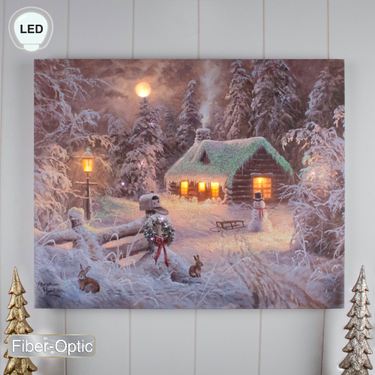 Holiday Home Lighted Canvas Wall Art Multi EarthImage