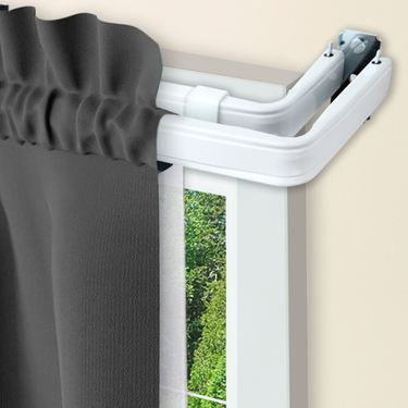 Classic Double Curtain Rod Set WhiteImage