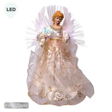 Ariella Angel Lighted Tree Topper Ivory/GoldImage