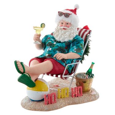 Fabriche Santa in Beach Chair Figurine RedImage