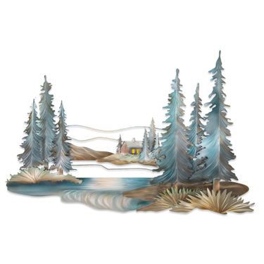 Cabin in the Pines Wall Sculpture Multi MetallicImage