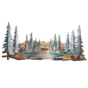Lakeside Pines Wall Sculpture Multi MetallicImage