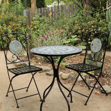 Belmont Blue Mosaic Bistro Table OnlyImage