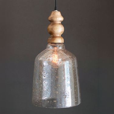 Pebbled Glass Pendant Light ClearImage