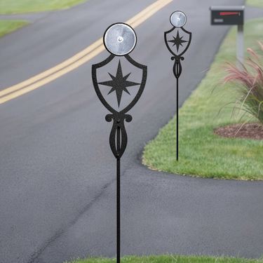Pathways Crest Compass Reflective Driveway Marker Stakes Set of TwoImage
