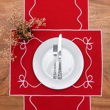 Simply Bows Table Runner Red 14 x 72Image