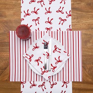 Holiday Bows Table Runner Red 14 x 72Image