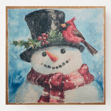 Friendly Snowman Wall Art Multi WarmImage