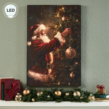 The Finishing Touch Lighted Santa Claus Canvas Wall Art Multi WarmImage