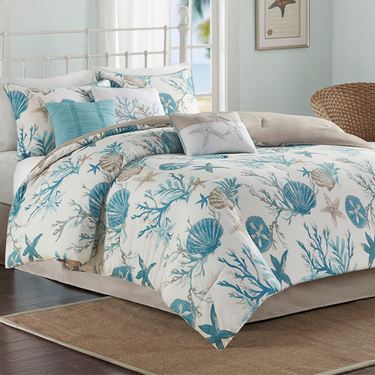 Pebble Beach II Comforter Bed Set AquaImage