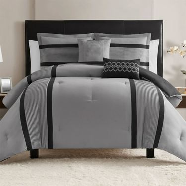 Hamden Comforter Bed Set GrayImage