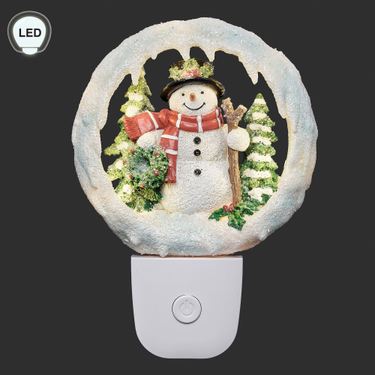 Snowman Winter Scene Nightlight WhiteImage