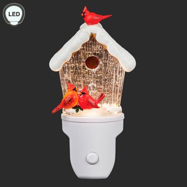 Cardinal Birdhouse Swirl Nightlight WhiteImage