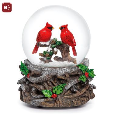 Cardinals on a Branch Glitterdome RedImage