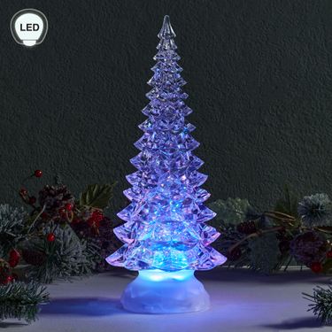 Glitter Swirling LED Tree Table Accent ClearImage