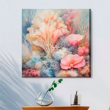 Soft Coral I Canvas Wall Art Multi PastelImage