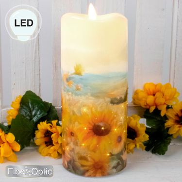 Sunflower Bliss LED Candle IvoryImage