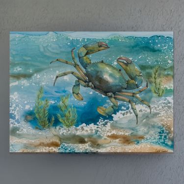 Sea Life Crab Canvas Wall Art Multi CoolImage