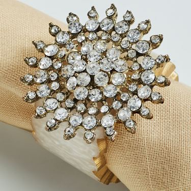 Jeweled Napkin Rings Gold Set of FourImage