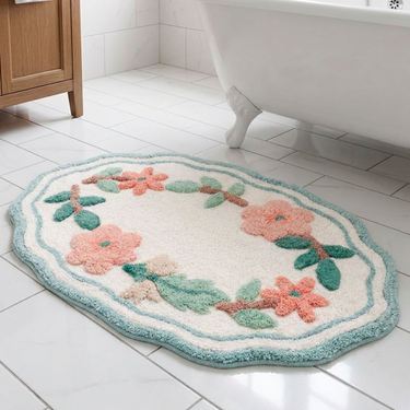 Pretty Birds Floral Bath Rug Multi Pastel 30 x 20Image