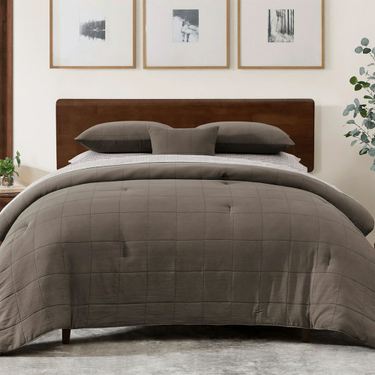 Modern Squares Comforter Bed Set CocoaImage