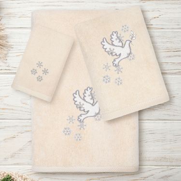 Christmas Dove Bath Towel Set Bath Hand FingertipImage