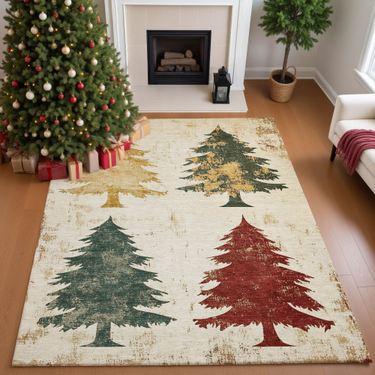 Evergreen Quartet Rectangle Rug IvoryImage