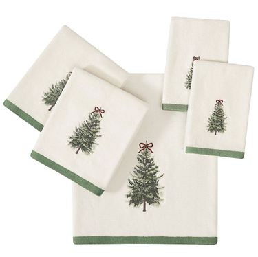 Snowy Pines Bath Towel Set White Five Piece SetImage
