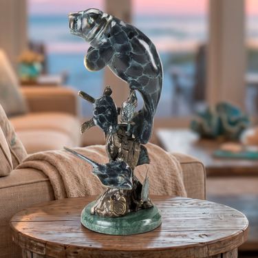 Manatee and Friends Table Sculpture Dark BlueImage