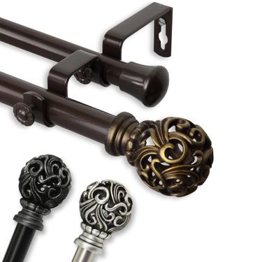 Adora Double Curtain Rod and Finial SetImage