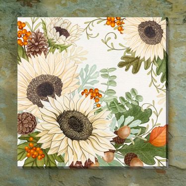 Falls Finale Sunflower Canvas Wall Art Multi WarmImage