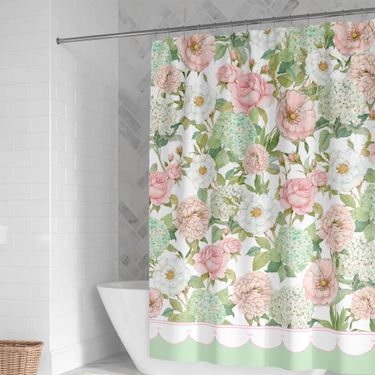 Hydrangea Garden Shower Curtain Multi Pastel 71 x 74Image