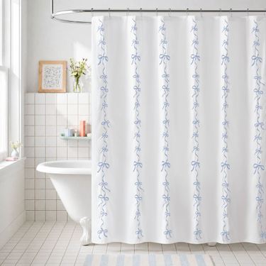 Addison Shower Curtain with Hooks Blue 72 x 72Image