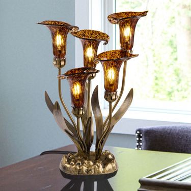 Calla Lily Bouquet Accent Lamp AmberImage
