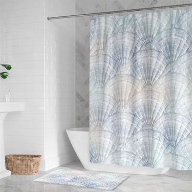 Surreal Shells Shower Curtain Blue 71 x 74Image