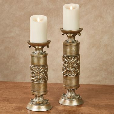 Laryssa Candleholders Champagne Gold Set of TwoImage