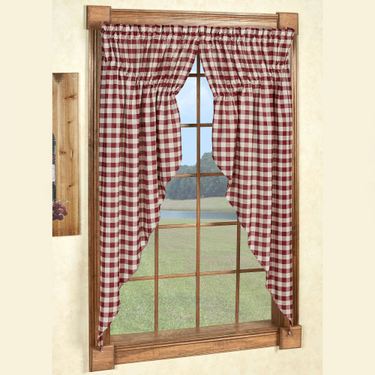 Buffalo Check Gathered Swag Valance Pair 72 x 63Image