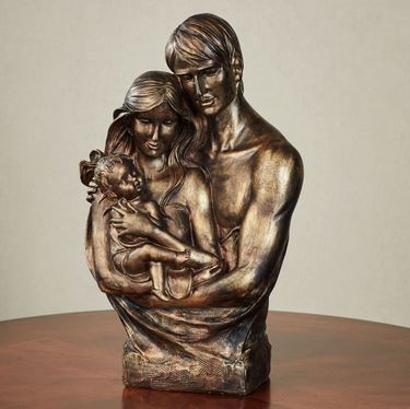 Full of Love Family Sculpture Gold/BlackImage