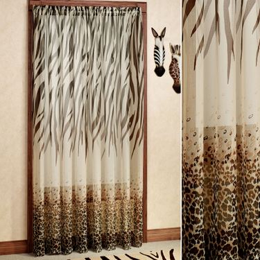 Kenya Safari Curtain Panel BrownImage
