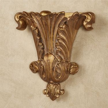 Acantha Wall Pocket Vase Aged GoldImage