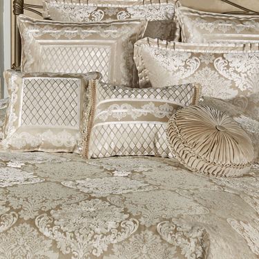 Luminous Piped Sham Champagne Gold EuropeanImage