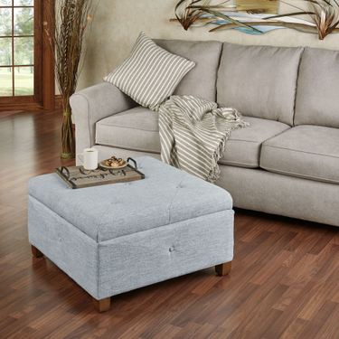 Caroline Storage Ottoman Blue ShadowImage